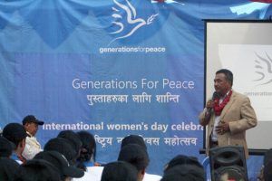 Speaker at Generations For Peace International Women's Day celebration in Nepal