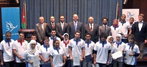 group photo of Generations For Peace club member students with HRH Prince Feisal Ibn Al-Hussein of Jordan