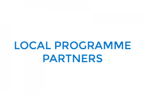 "Local programme partners" displayed in blue with white background